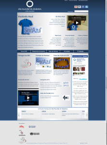 Dia Mundial do Diabetes 2012 layout da home page
